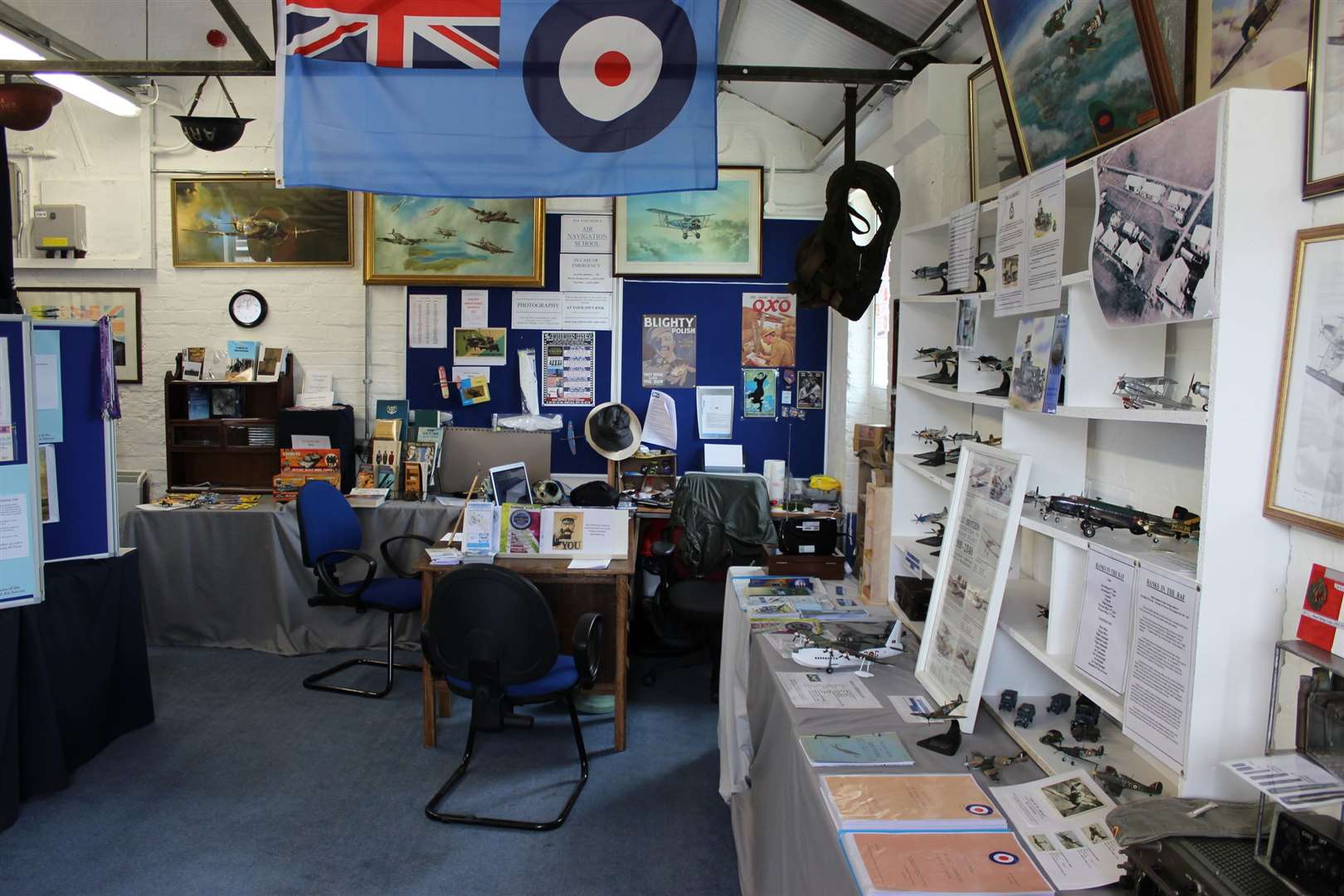 Inside the Eastchurch Aviation Museum on the Isle of Sheppey which was the birthplace of British aviation