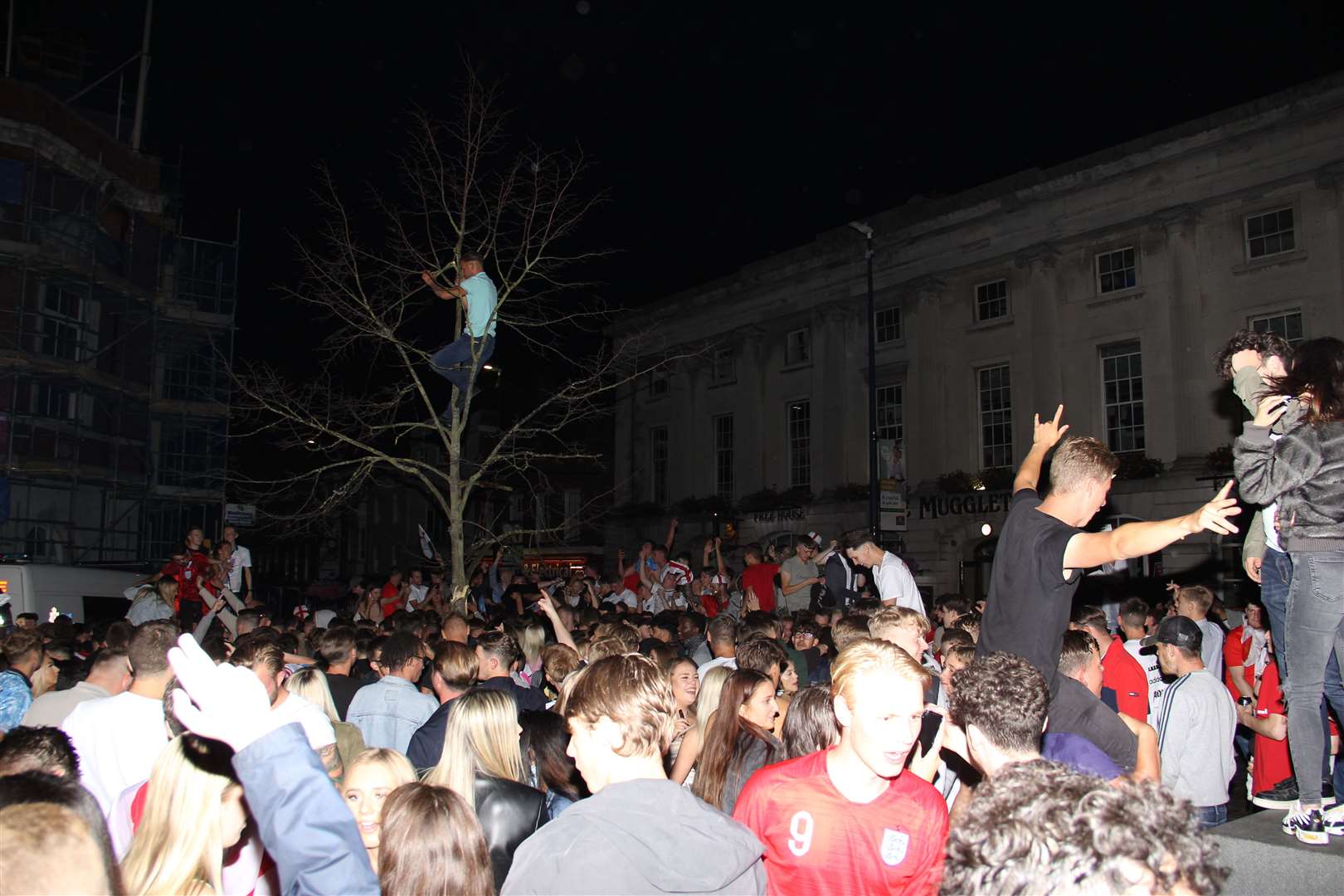 Maidstone town centre was packed after the final whistle. Heidi Harrison-Steele