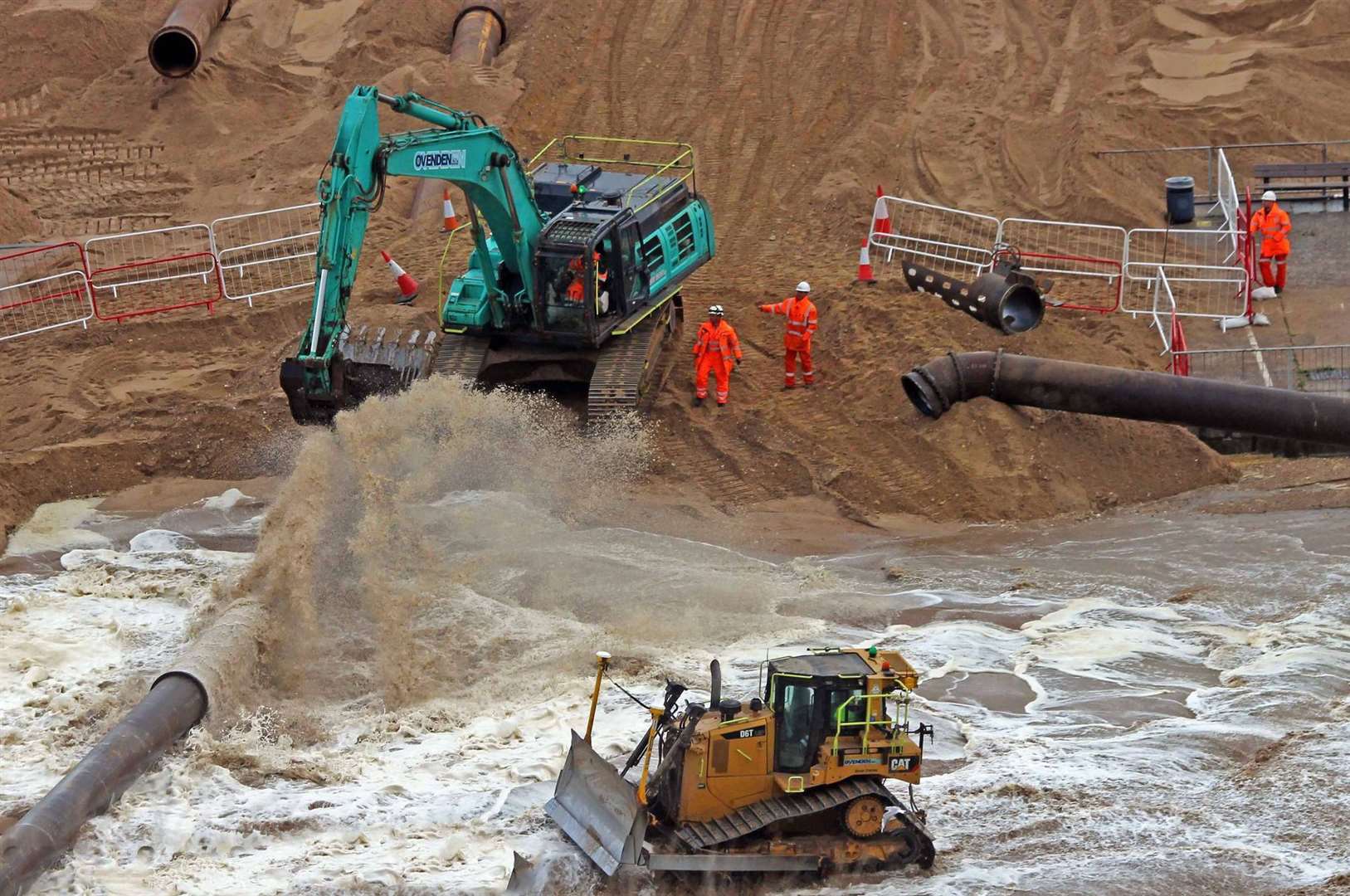 Workers transforming Granville Dock in Dover. Picture: Dover Strait Shipping - FotoFlite