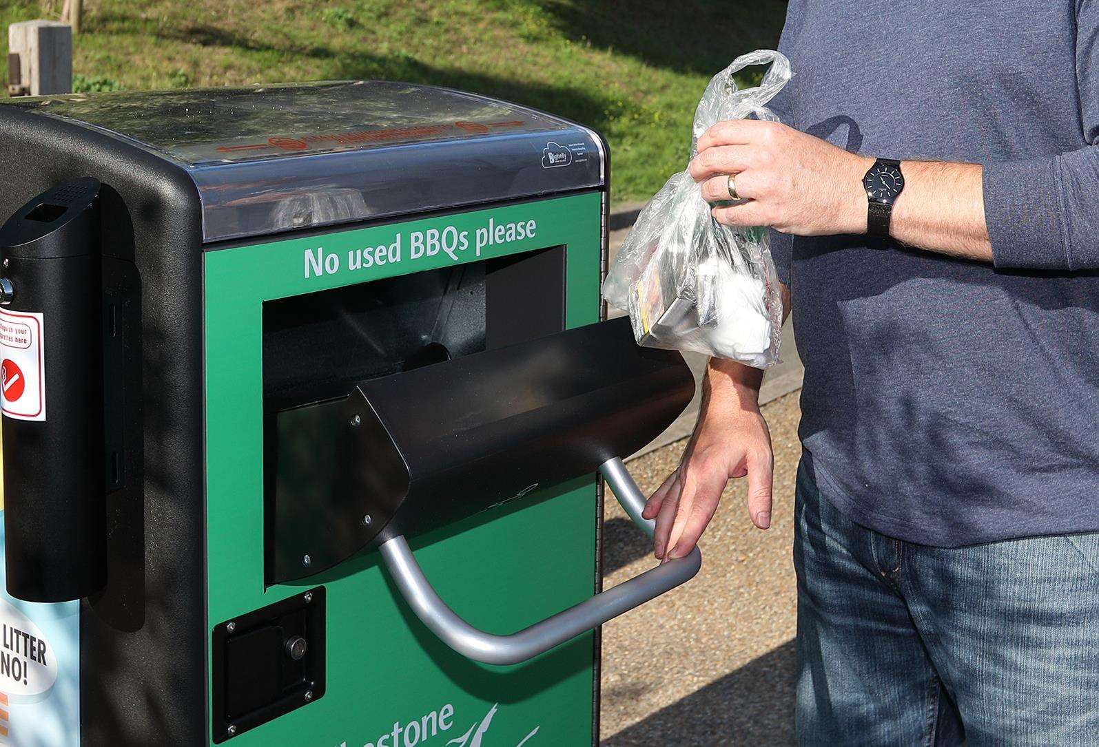 A Big Belly Bin in the Lower Leas Park