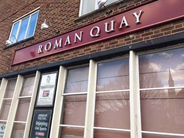 Round the next corner I spotted signs for the Roman Quay but as I got closer I realised the shutters on this one were also firmly closed and it doesn’t look as if pints have been pulled for some time