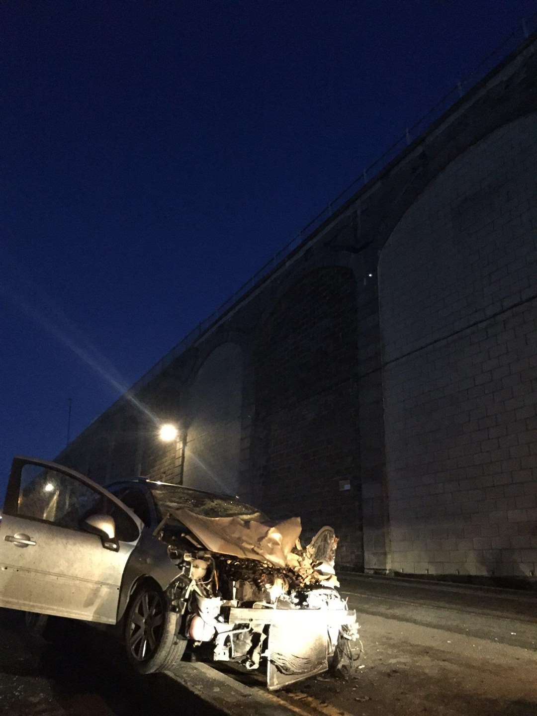 Police are appealing for witnesses after a serious crash on Ramsgate seafront - after crashing off a cliff in police pursuit. Picture: Kent Police RPU (7034645)