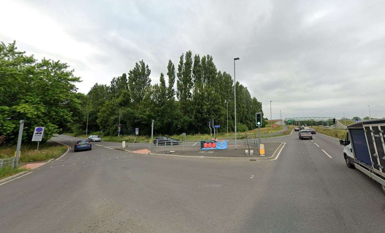 Emergency services are at the scene on the A2070. Picture: Google Maps