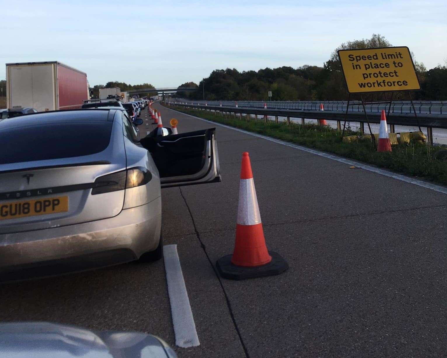 Nick Wood came to a stop between Junctions 8 and 9 at about 4.20pm. Picture: Nick Wood