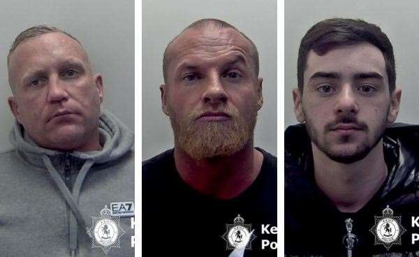 Carl Fincham, Matthew O’Reilly and Rocco Inchenko were locked up. Pictures: Kent Police