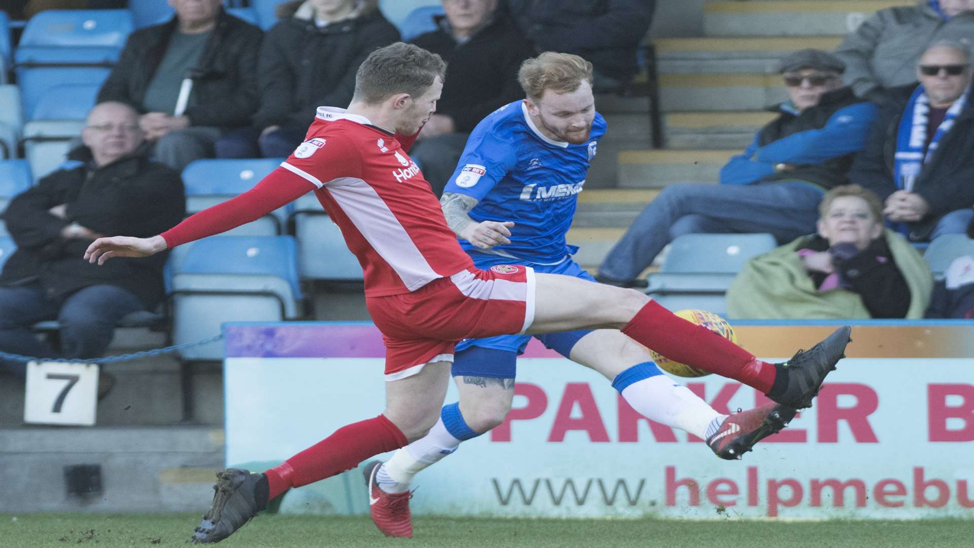 Connor Ogilvie attempts a cross from the left Picture: Andy Payton