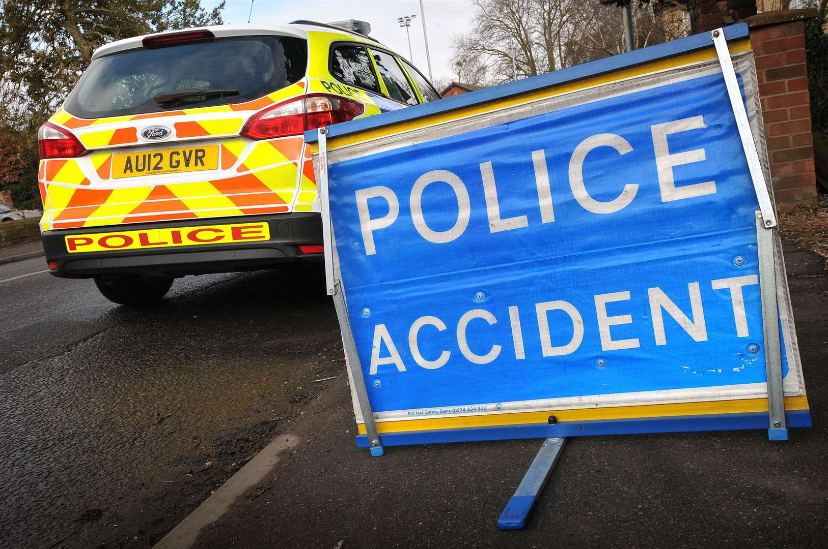 Stock photo of police at the scene of an accident