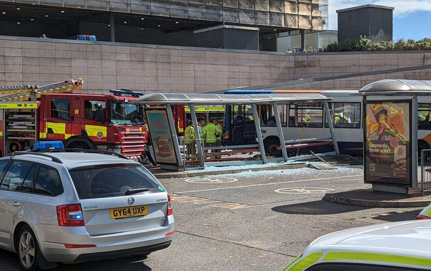 The single-decker bus struck a shelter, fatally injuring John Spearpoint