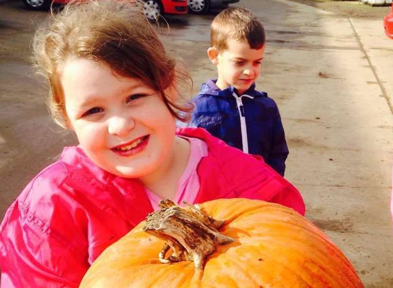 Skye with her pumpkin