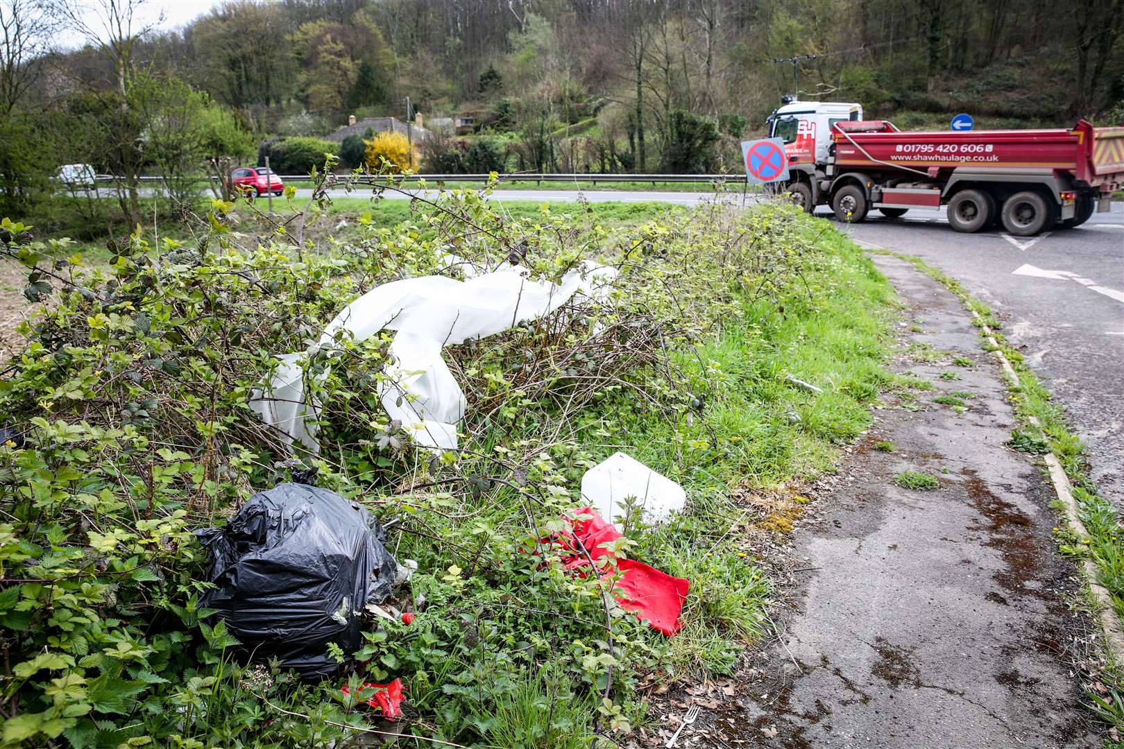 Litter on a Kent verge. Picture: Matthew Walker.