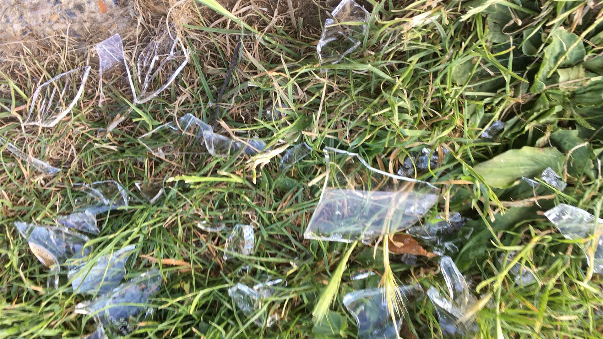 The football field was littered with broken glass