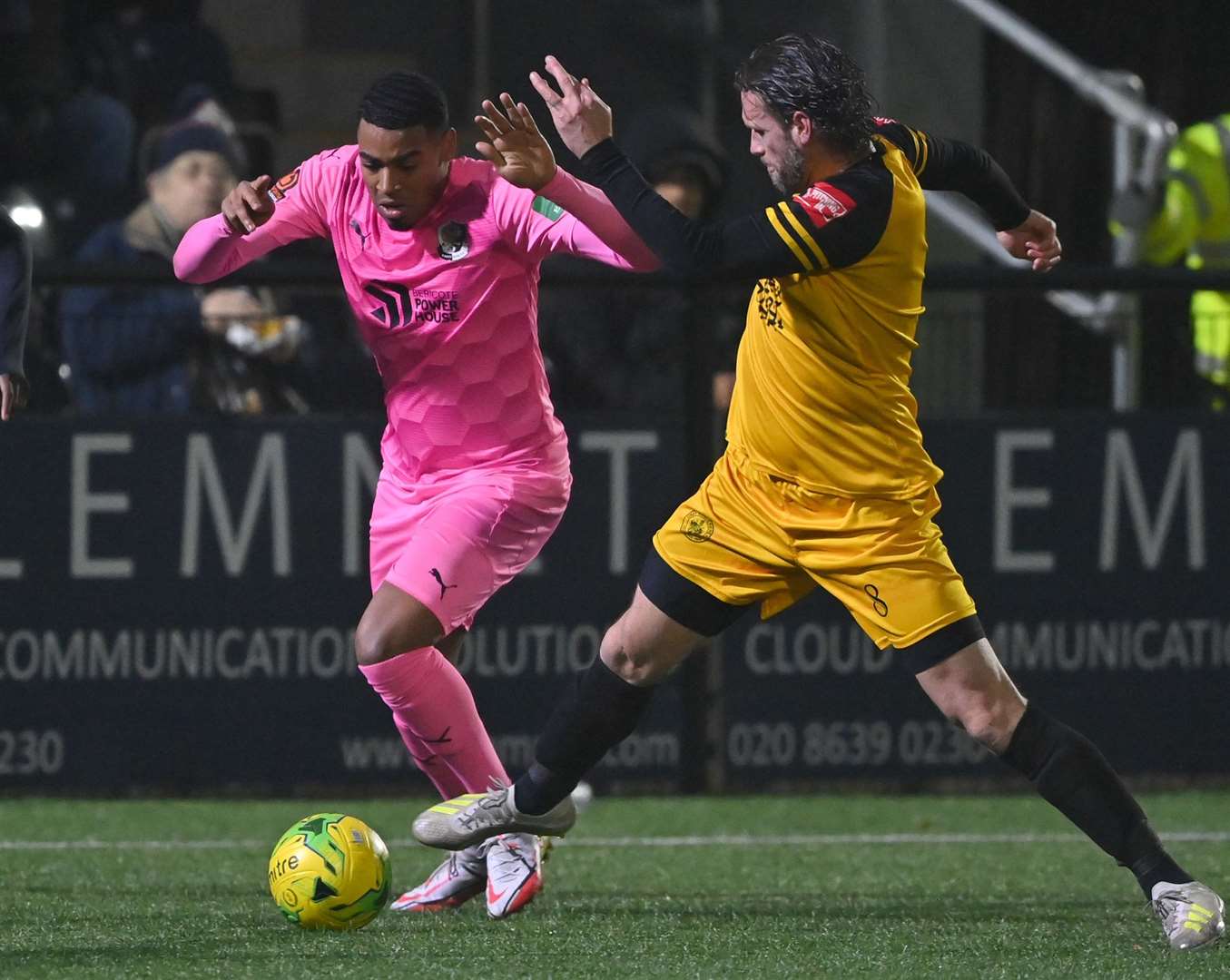 Andy Drury playing for Cray Wanderers last season in the FA Trophy against Dartford. Picture: Keith Gillard