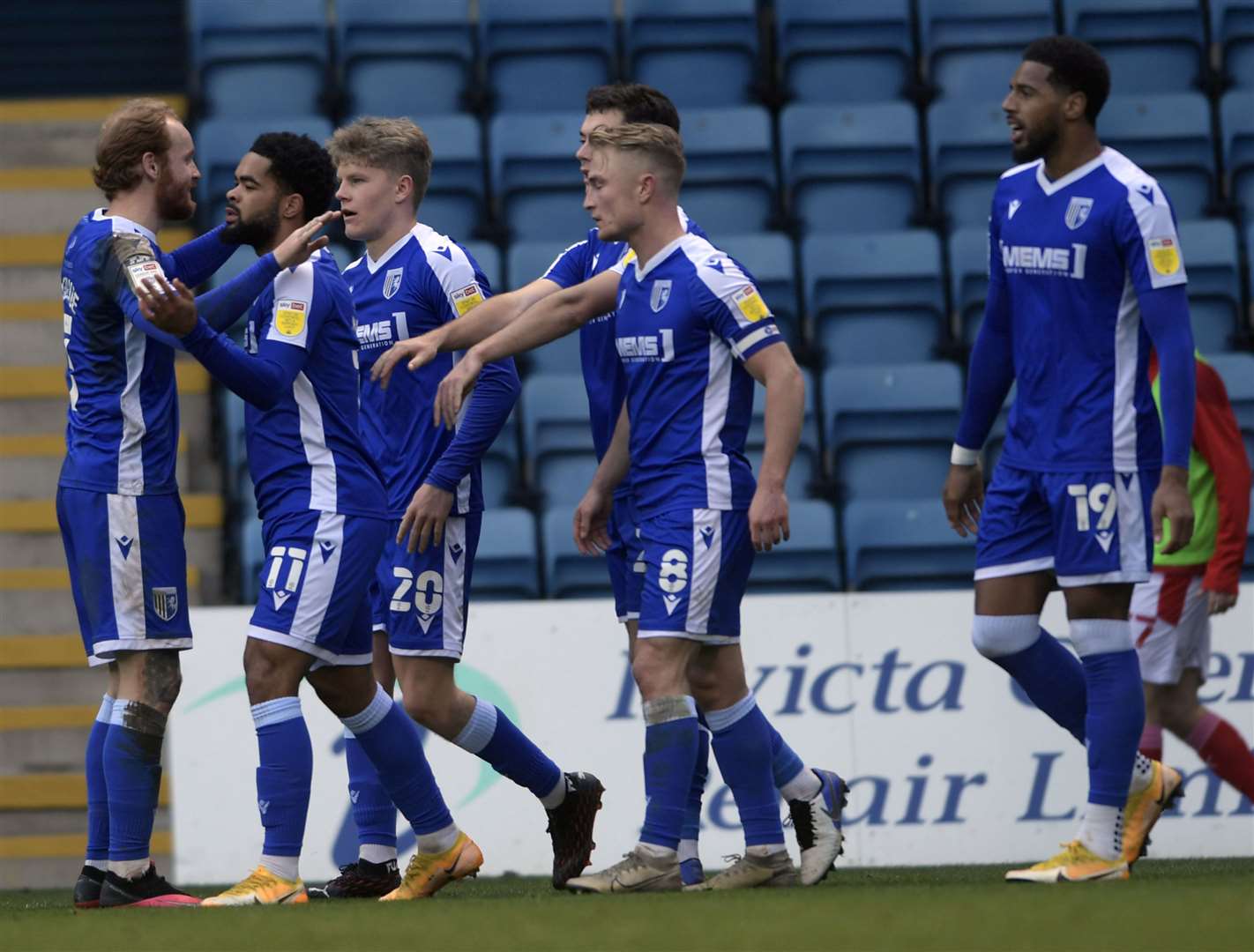 ...and then celebrates with his team-mates. Picture: Barry Goodwin (43420965)