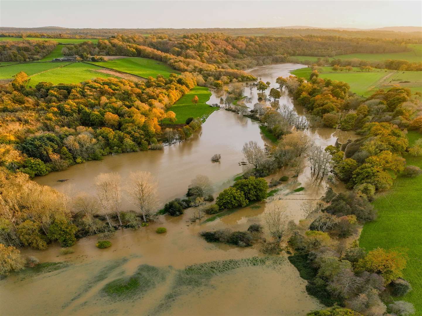 The surrounding fields have flooded in Leigh and cut the village off from Tonbridge. Picture: Julian Jansen Van Rensburg - @JJVR_Photography