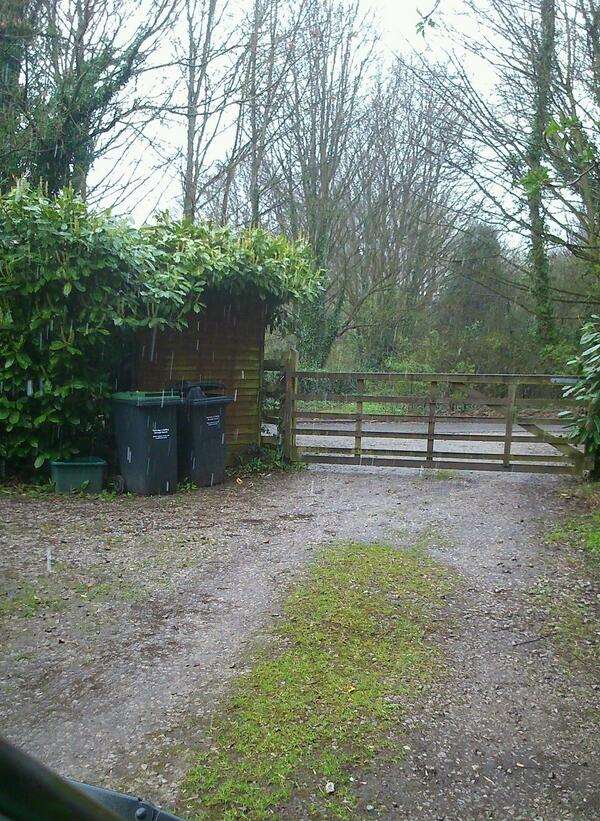 Alan Chatfield spots snow starting to fall in Wrotham.