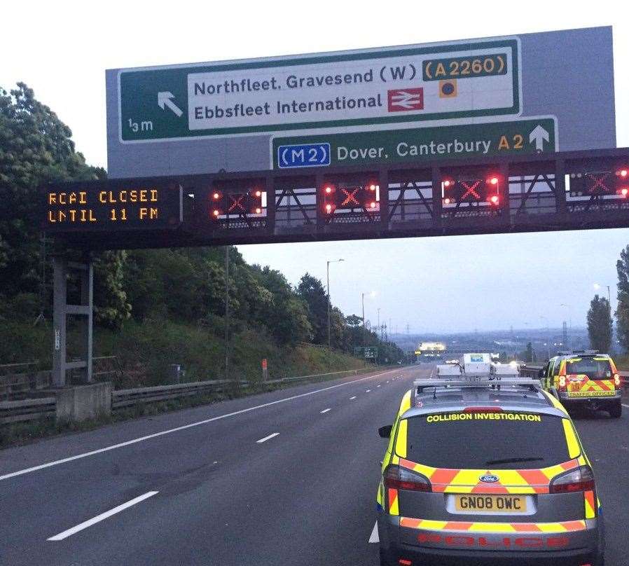 The A2 reopens after the serious crash. Picture: Kent Police (13007315)