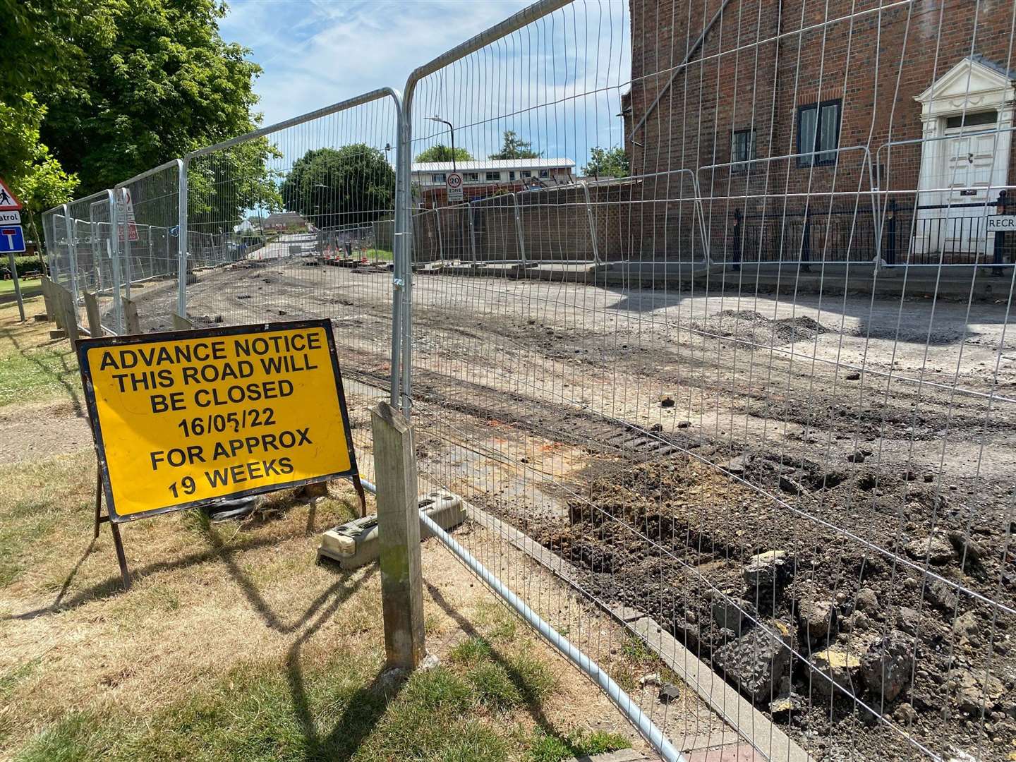 Recreation Ground Road in Tenterden is undergoing extensive work. Photo: Sue Ferguson