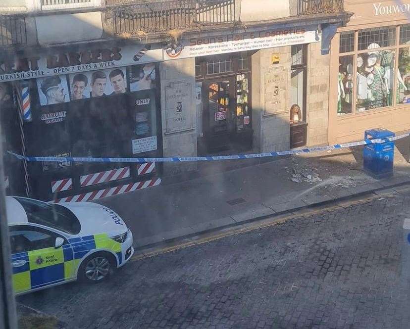 The debris from the building in Sheerness High Street. Picture: John Bower