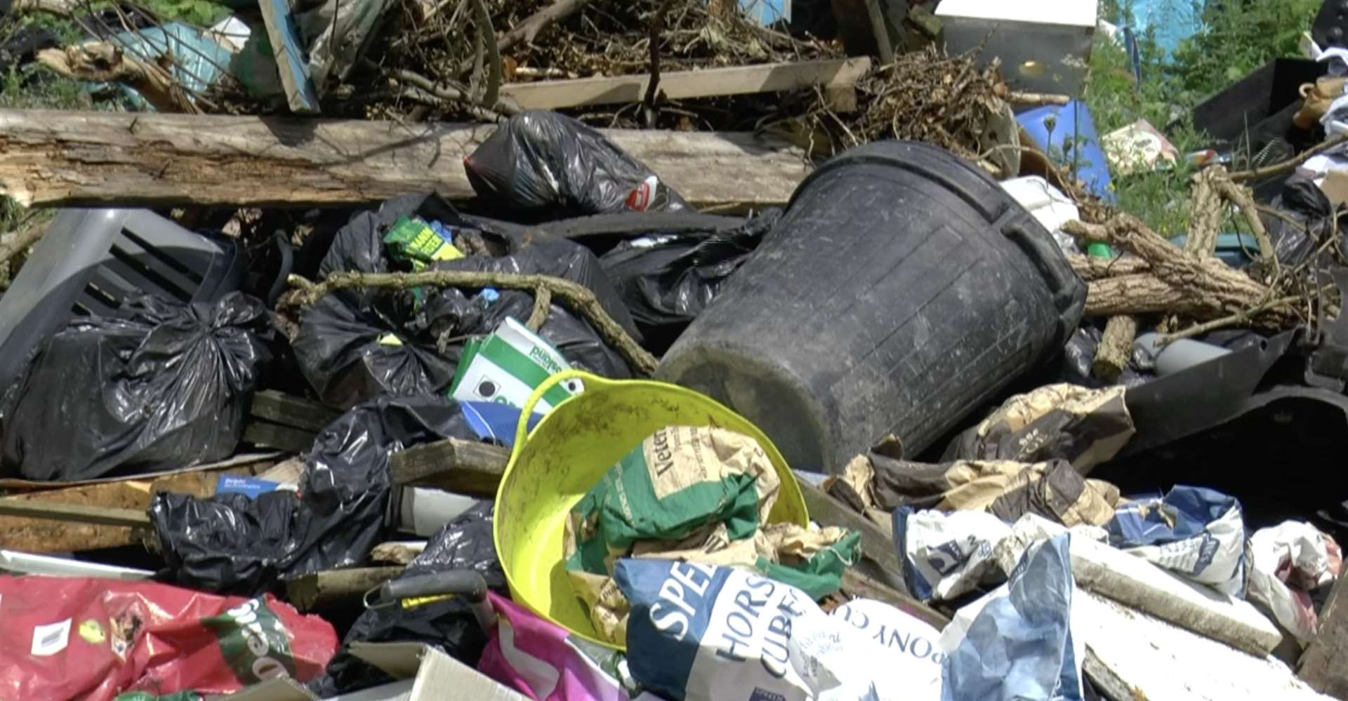 The farm in Harvel was plagued by fly-tipping for several days