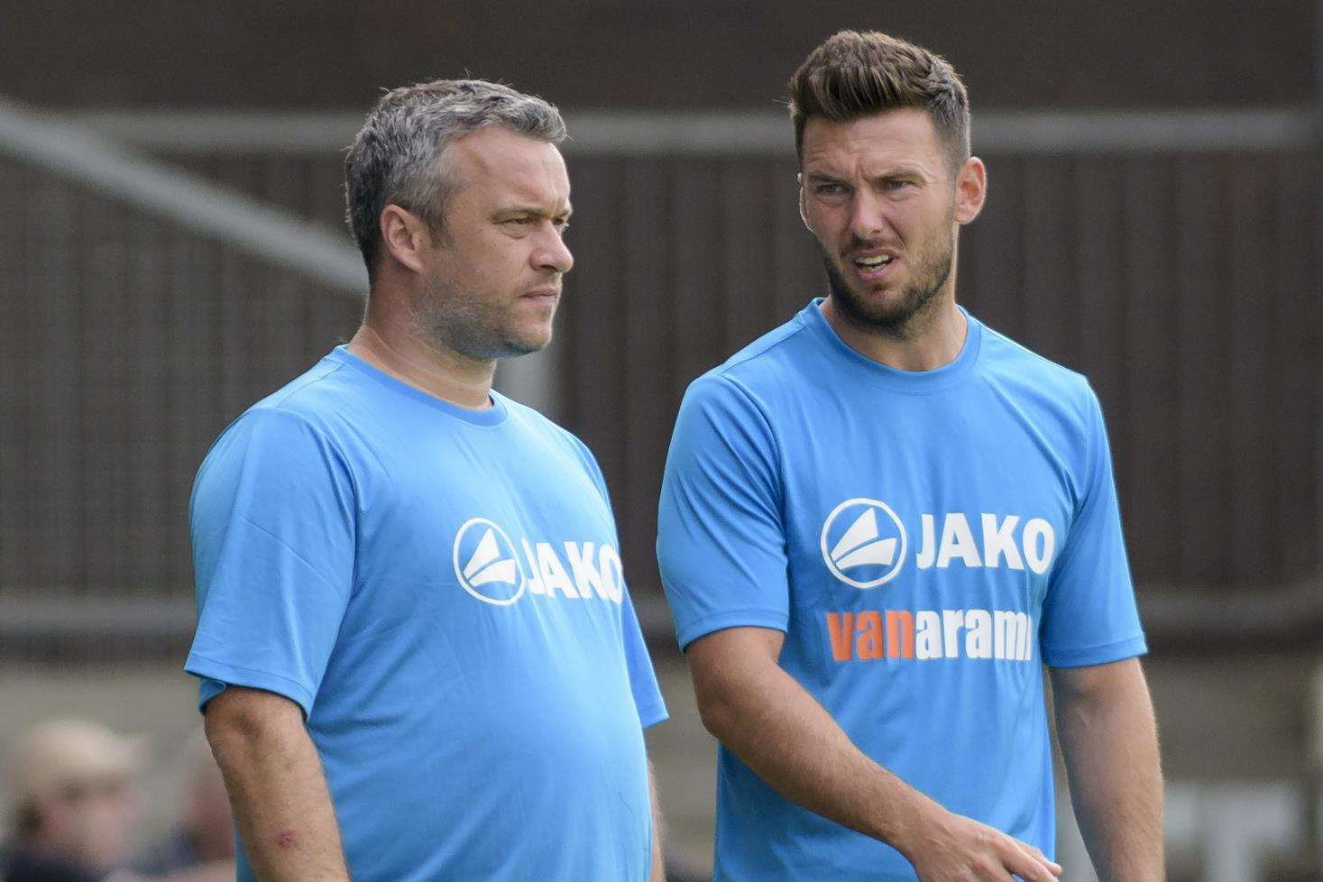 Dartford managers Adam Flanagan, left, and Jamie Coyle. Picture: Andy Payton