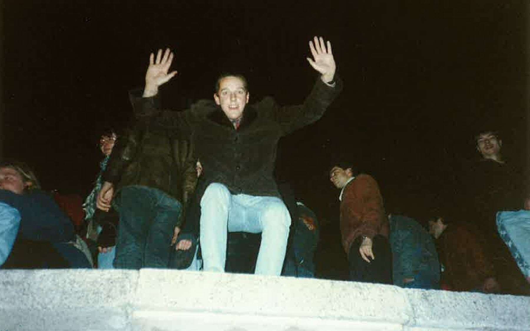 Sapper Jason Farnell on the Brandenberg Gate