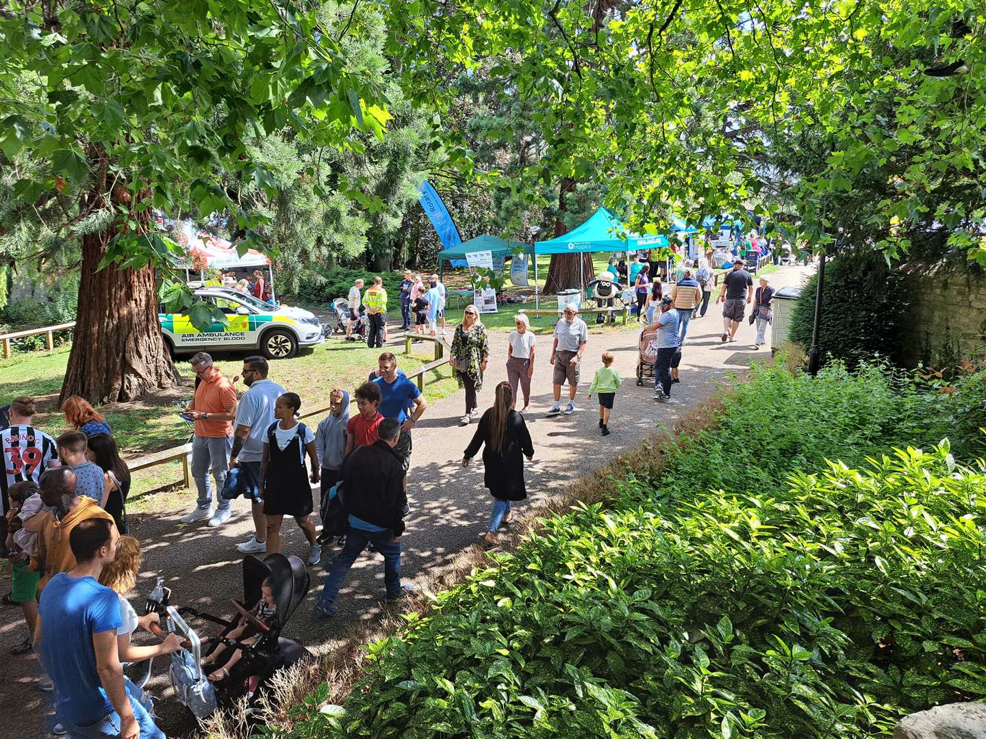 Some of the many community tents