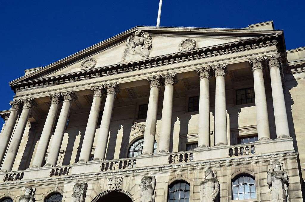 The Bank of England in Threadneedle Street in London