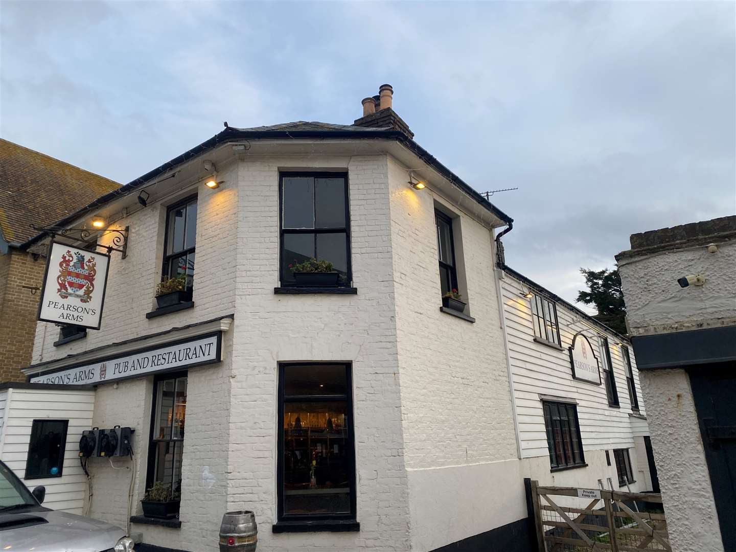 The Pearson's Arms has a prime spot in Whitstable, and overlooks the Thames Estuary