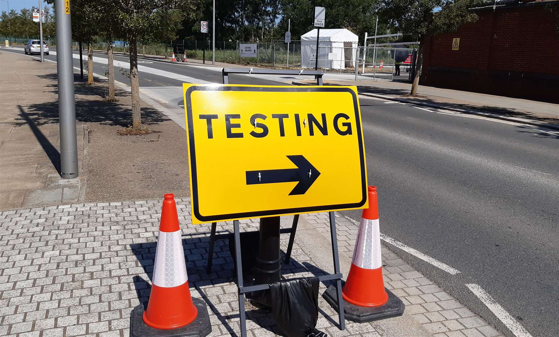 A Covid-19 test site in Ashford