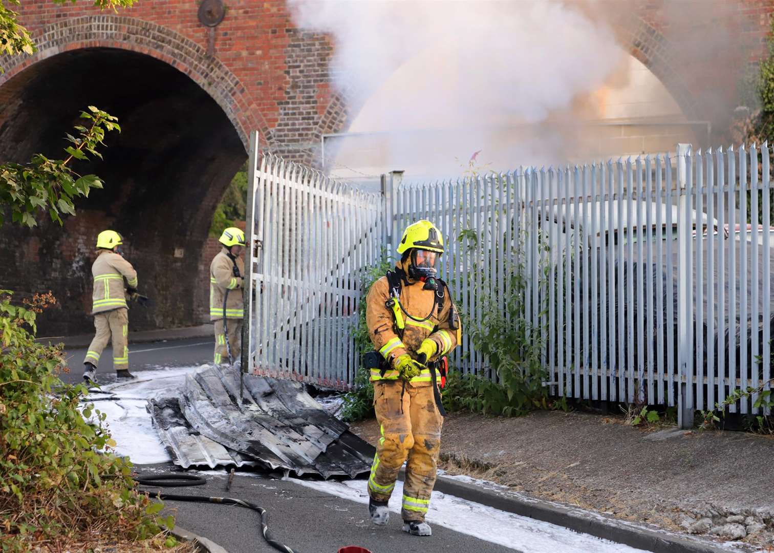 Cars on fire in Gun Lane. Credit Keith Thompson (3192707)