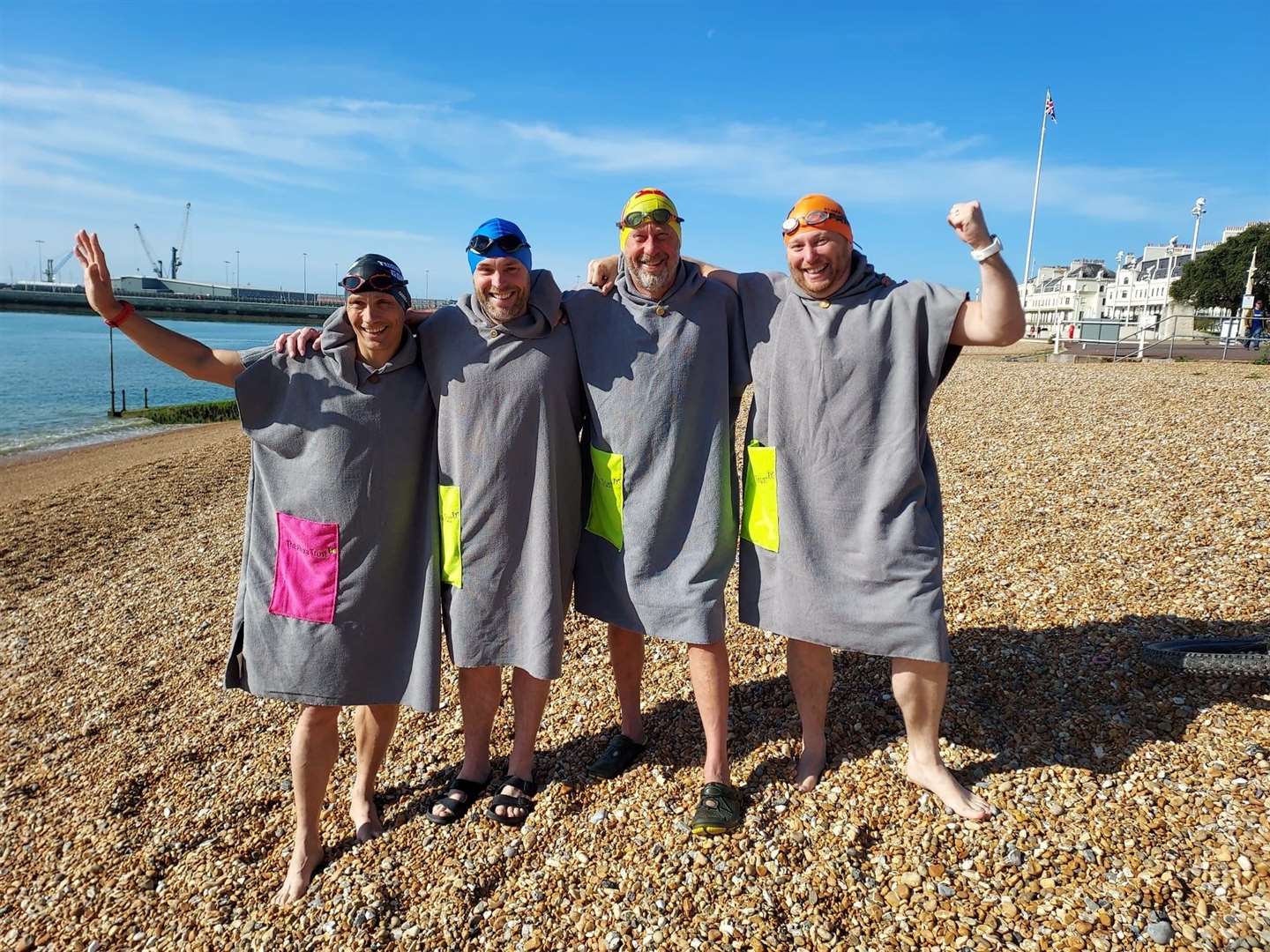 The four swimmers in training. From left Stephem Hammond, Nick Waite, Patrick Papougnet and Cormac Henderson. Picture: Stephen Hammond