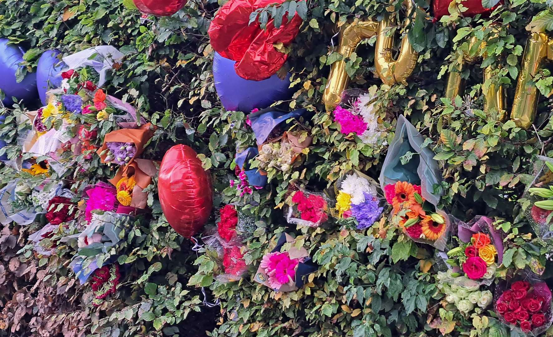 Floral tributes at the scene