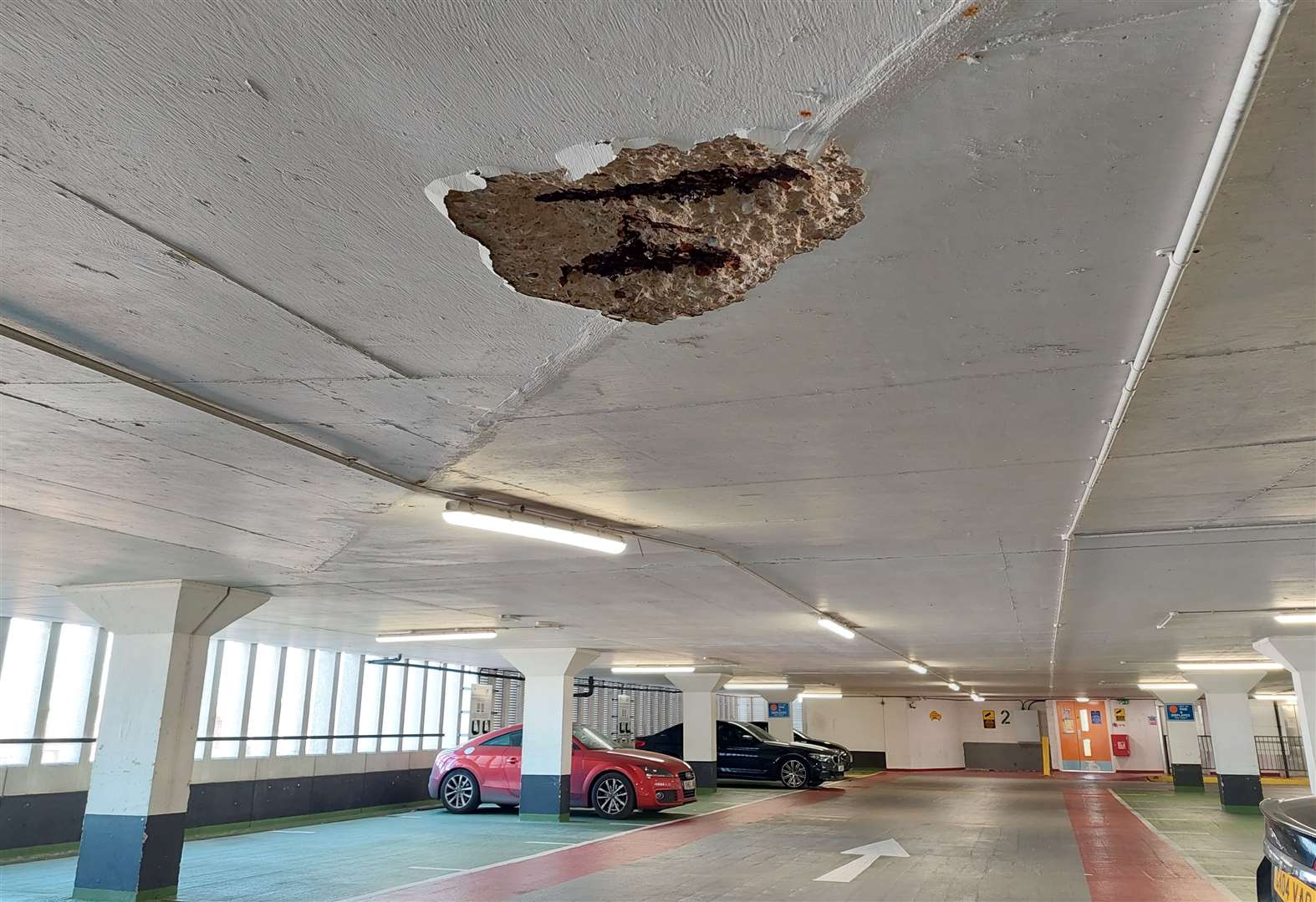 Part of the ceiling fell in on the second floor during July's heatwave