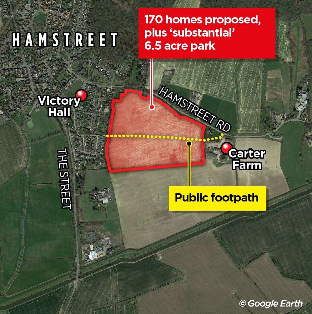 Hallam put forward plans for up to 170 new homes in Hamstreet