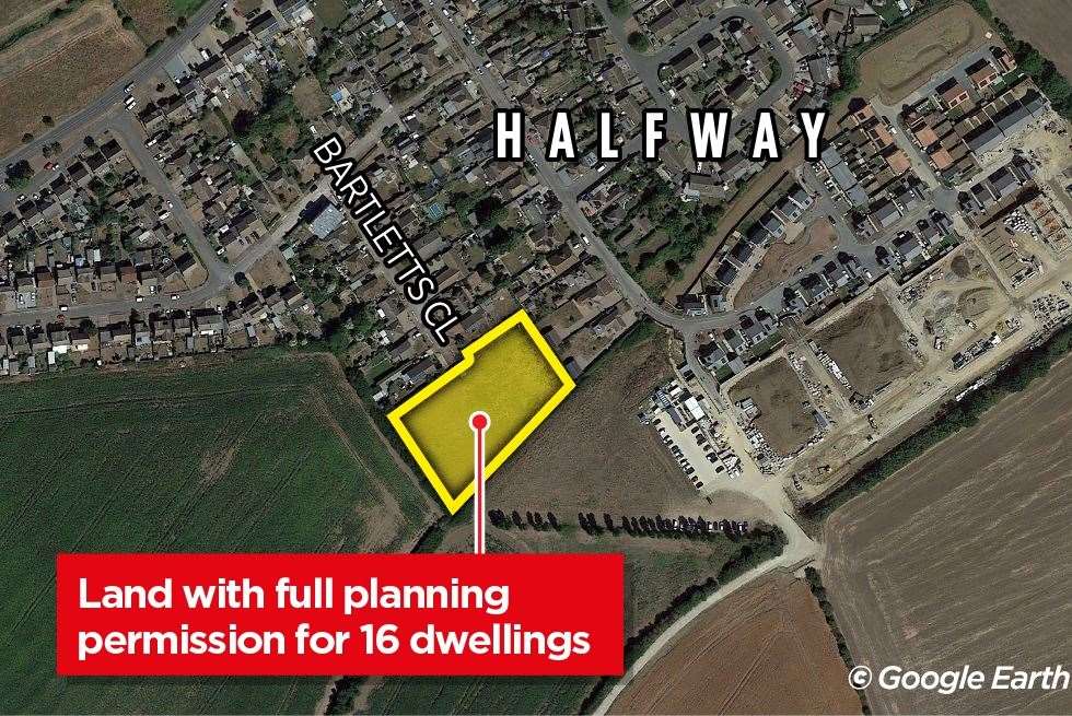 The plot of land for sale near Barletts Close, Halfway. Picture: Swale planning portal