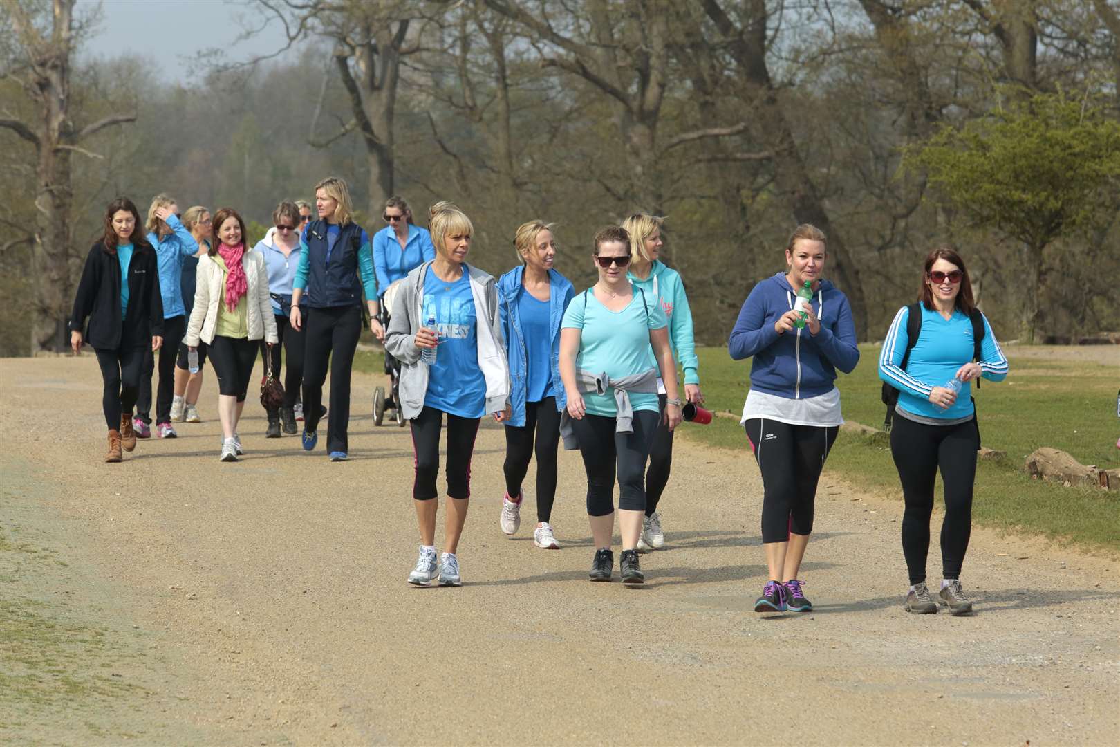 Walkers wore blue to remember Rex. Picture: Martin Apps