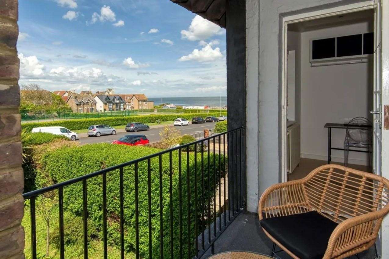 Sea views from the balcony. Picture: Zoopla / Miles & Barr