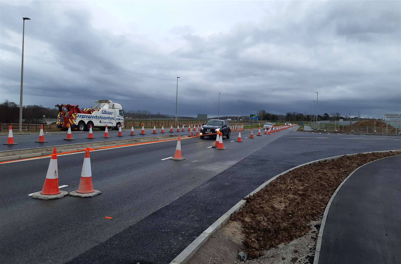 How the entrance to the site looked yesterday afternoon