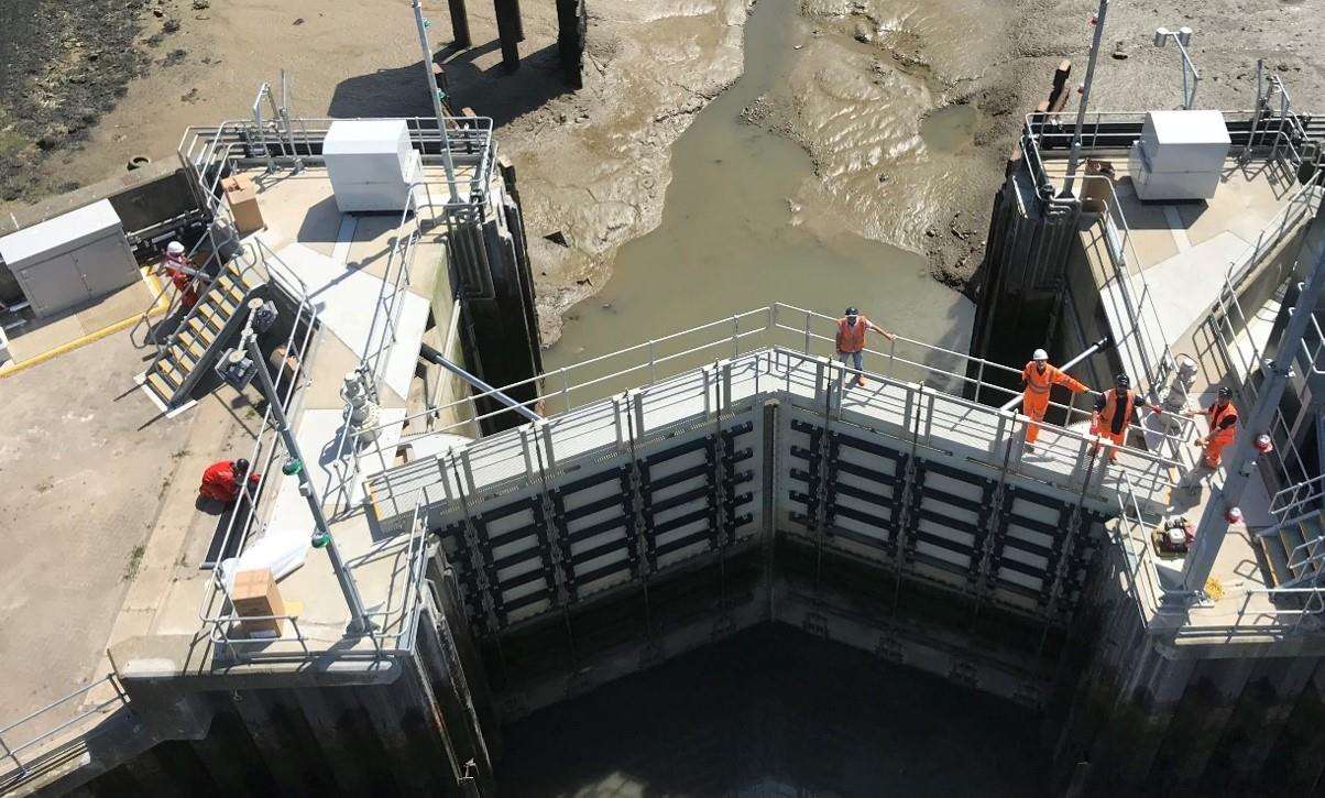 Now: Queenborough harbour gate taken from the creek. Picture: Environment Agency