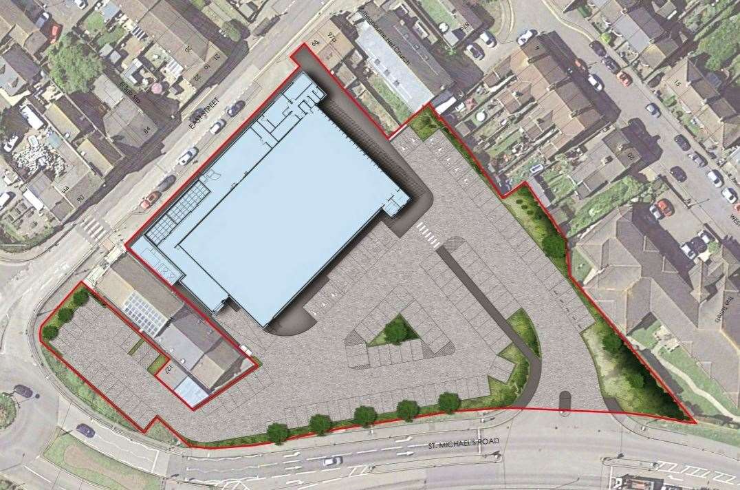 Plan of how the new Aldi store will look in Sittingbourne