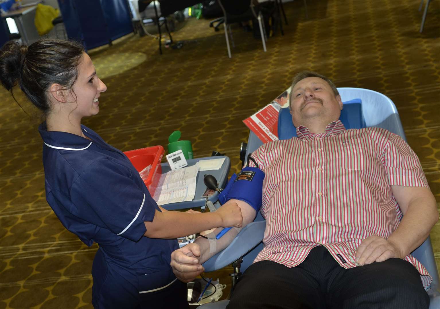 Andrzej giving blood in the first year of the campaign