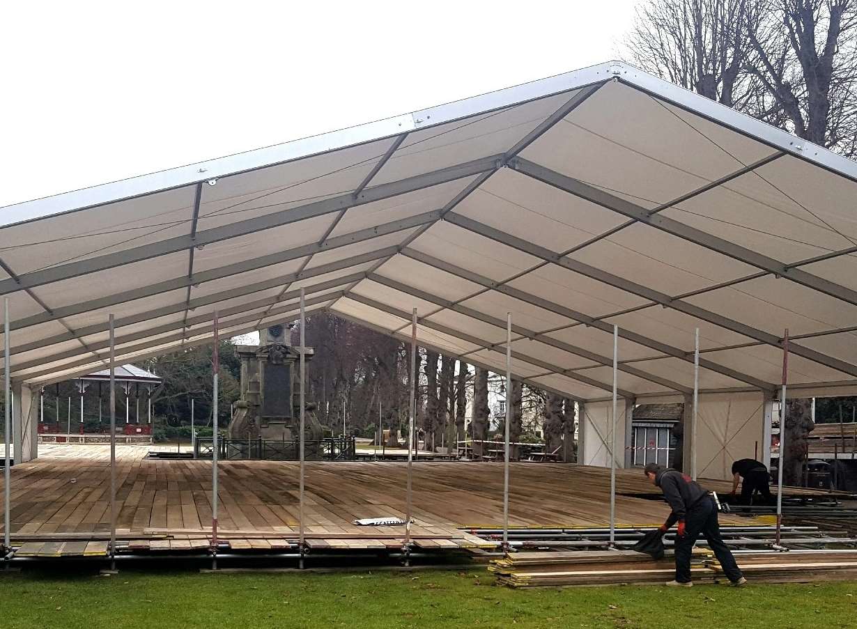 The ice rink in the Dane John Gardens, Canterbury, which was never completed