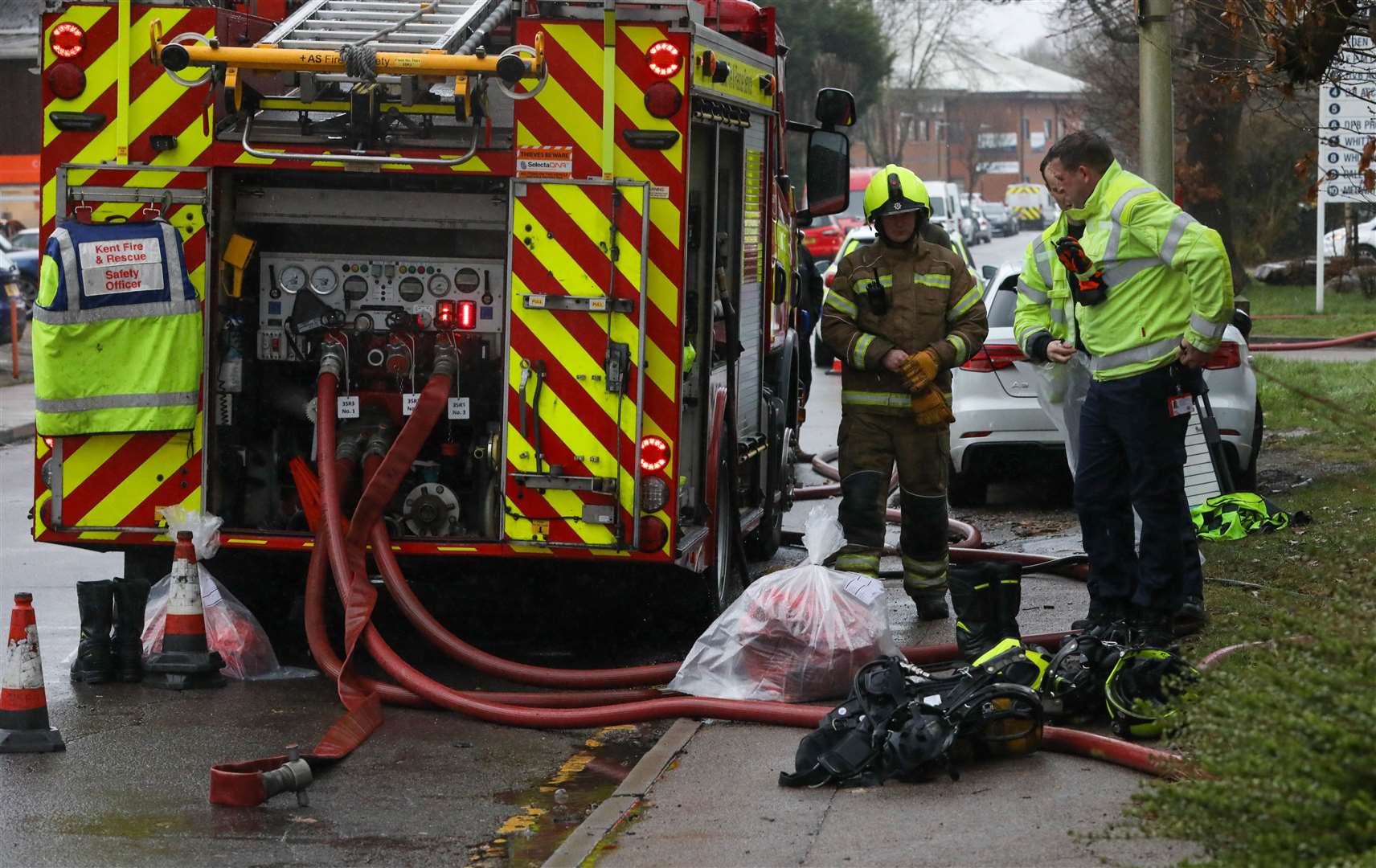 Fire at industrial unit in Revenge Road in Chatham. Picture: UKNIP