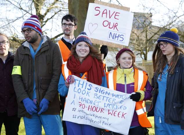 The picket line at Maidstone Hospital