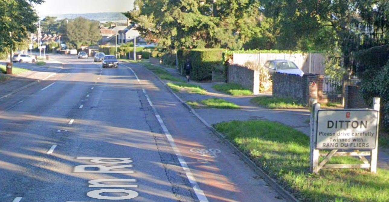 The crash took place on London Road in Ditton, towards Larkfield. Photo: Google Maps