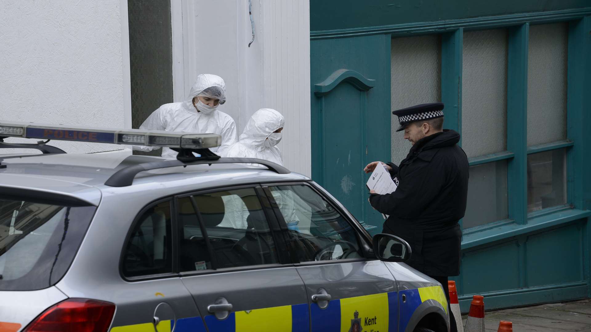 Police of the scene at The Old High Street, Folkestone.