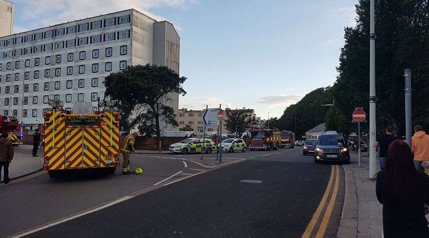 Roads are closed around the hotel. Picture: Nigel Scutt