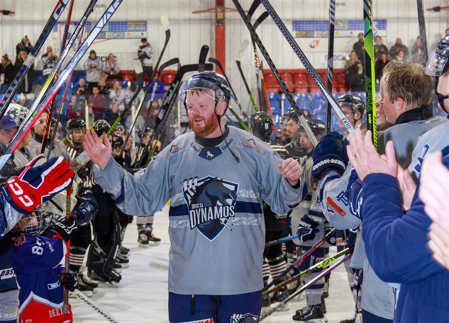 Arran Strawson received a guard of honour after their home play-off clash on Saturday Picture: David Trevallion