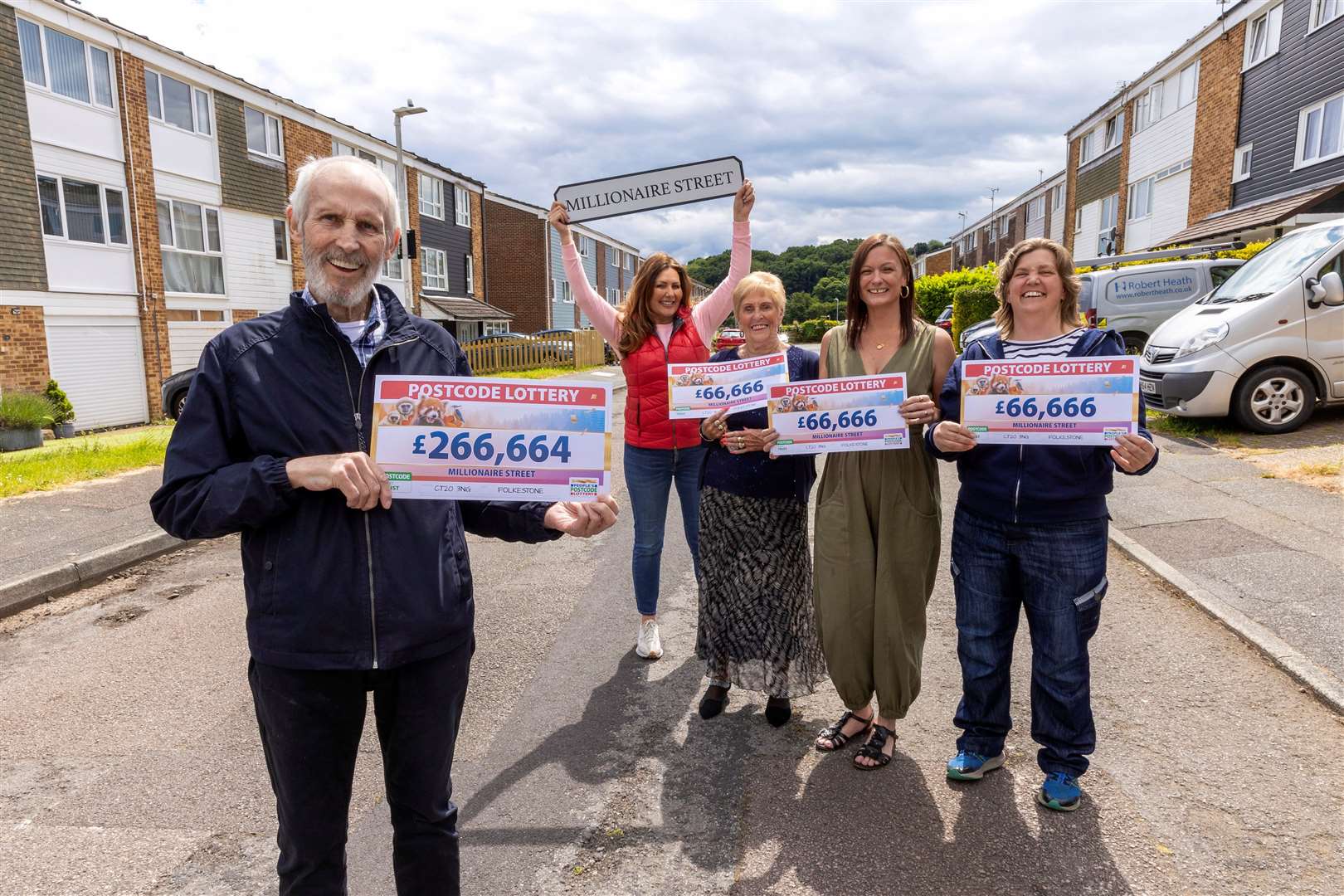 10 neighbours in Sandgate, near Folkestone won the Postcode Lottery’s weekly Millionaire Street prize on Saturday, June 15. Picture: People's Postcode Lottery