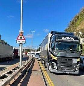 Queues built up in the town. Photo: Kevin Clark